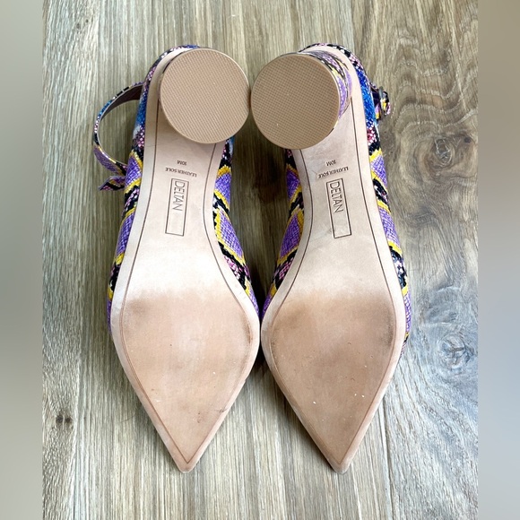 Deltan Jami Multi-Color Snake Print Ankle Strap Block Heel Pump Size 10 LNC - Picture 6 of 6